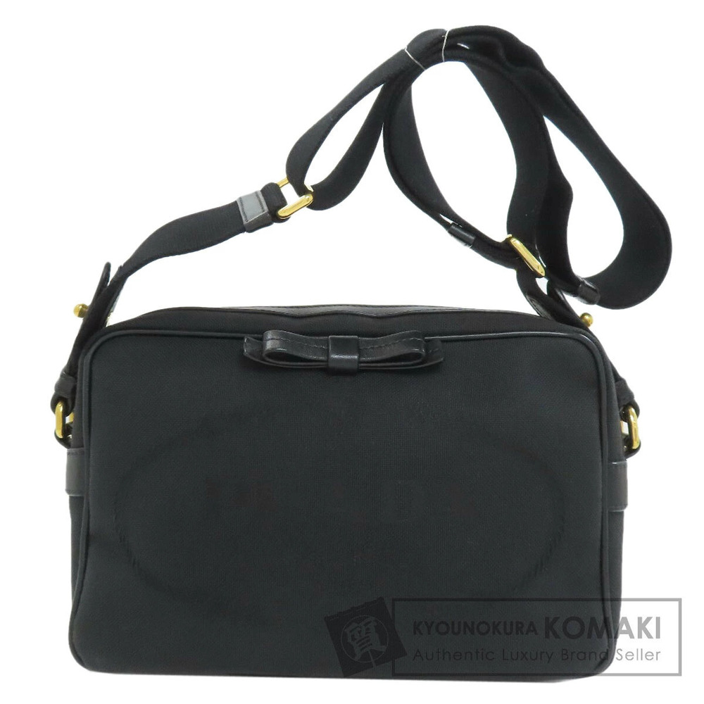Prada Fiocco Canvas Shoulder Bag Black